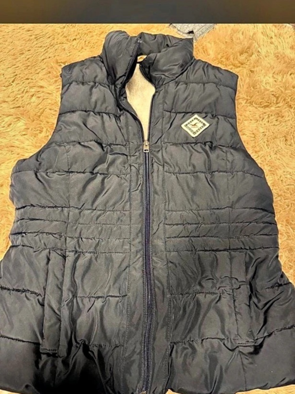 Hollister Quilted Puffer Vest Black Large